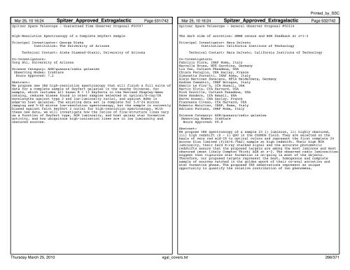 Extragalactic abstracts - IRSA - California Institute of Technology