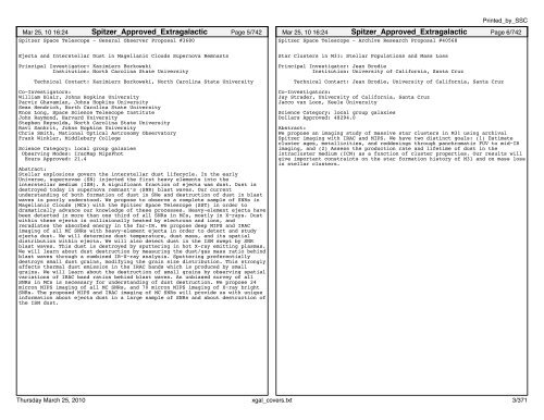 Extragalactic abstracts - IRSA - California Institute of Technology