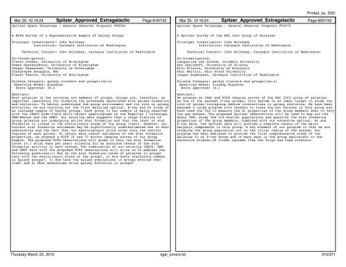 Extragalactic abstracts - IRSA - California Institute of Technology