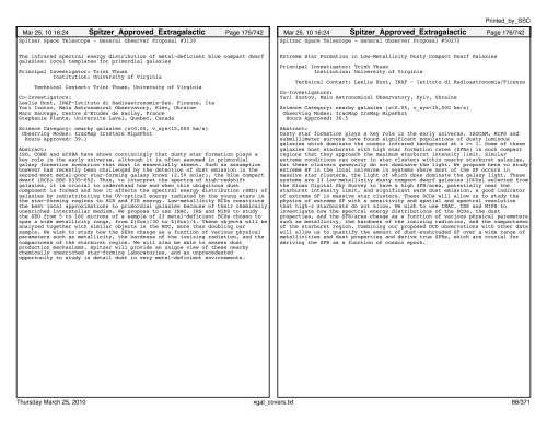 Extragalactic abstracts - IRSA - California Institute of Technology