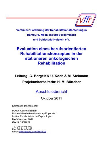 Evaluation eines berufsorientierten Rehabilitationskonzeptes in ... - vffr