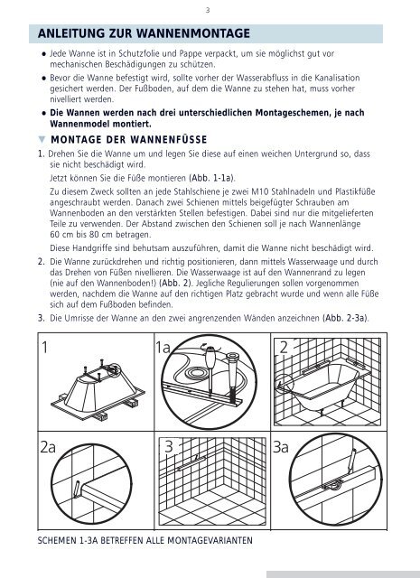 Badewanen Montagenanleitung - Ruben