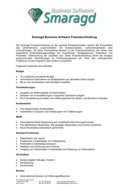 Smaragd Business Software Finanzbuchhaltung