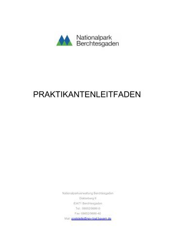 PRAKTIKANTENLEITFADEN - Nationalpark Berchtesgaden