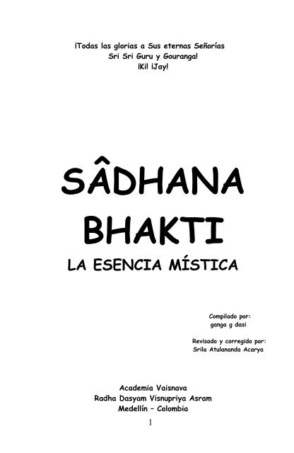 Sadhana bhakti la esencia mistica.pdf - indice - Vaisnava