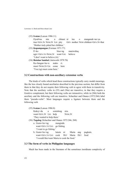 A Brief Syntactic Typology of Philippine Languages - Academia Sinica