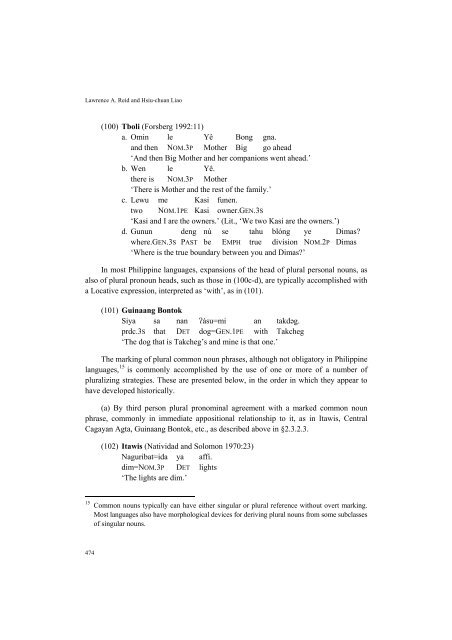 A Brief Syntactic Typology of Philippine Languages - Academia Sinica