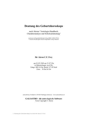 Deutung des Geburtshoroskops