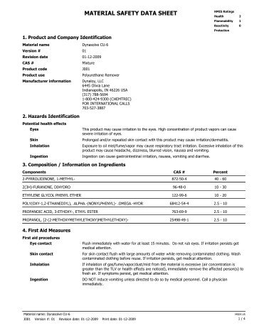 MSDS Dynasolve CU-6 - Service Partners