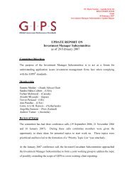 Investment Manager Subcommittee - GIPS