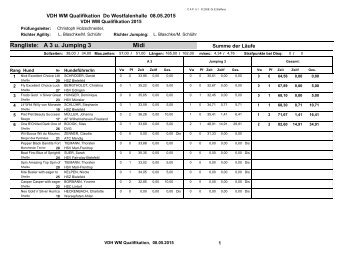 Rangliste: A 3 u. Jumping 3 Midi