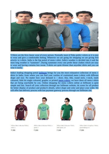Buy T-Shirts from Online Shopping Store Infibeam.com