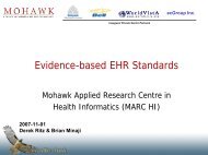 Evidence-based EHR Standards - Canada Health Infoway