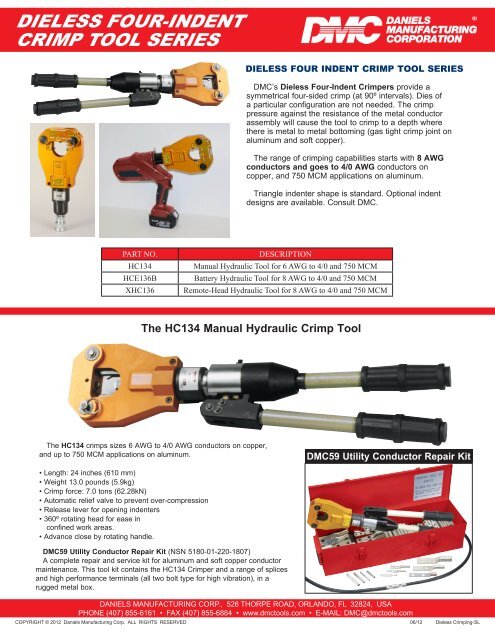 dieless four-indent crimp tool series - Daniels Manufacturing ...