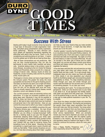 Success With Stress - Duro Dyne