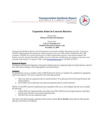 Expansion Joints in Concrete Barriers - WisDOT Research