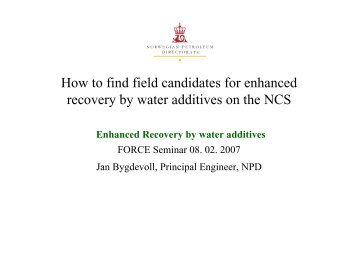 How to find field candidates for enhanced recovery by water ... - Force
