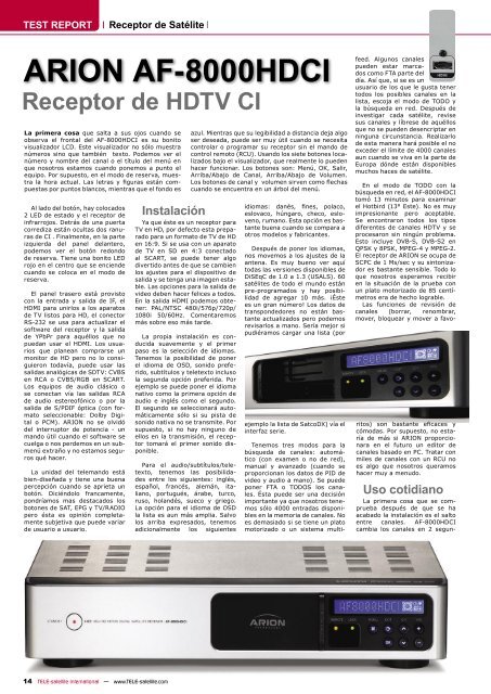 Receptor HDTV CI - TELE-satellite International Magazine