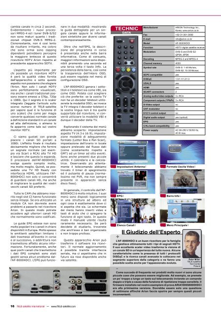 Ricevitore HDTV CI - TELE-satellite International Magazine