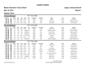 Master Standard 7 Score Sheet Judge: Carolyn ... - Guides Canins