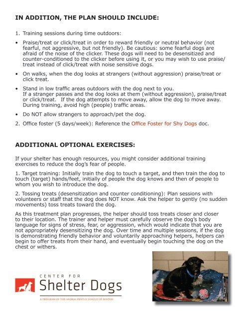 BEHAVIOR MODIFICATION PLAN - Center for Shelter Dogs