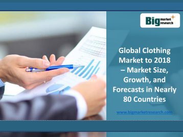 Global Analysis on Clothing Market to 2018 in Nearly 80 Countries