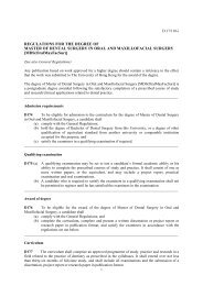 Regulation and Syllabus - Faculty of Dentistry, The University of ...