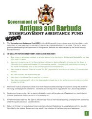 Unemployment Assistance Fund - Antigua & Barbuda