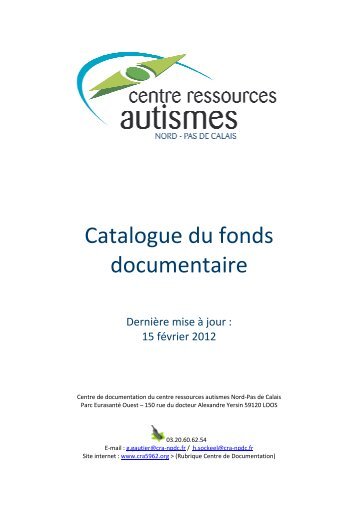 Catalogue du fonds documentaire - Centre Ressources Autismes