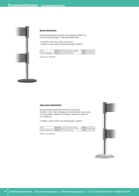 Personenleitsystem Gurtabsperrpfosten