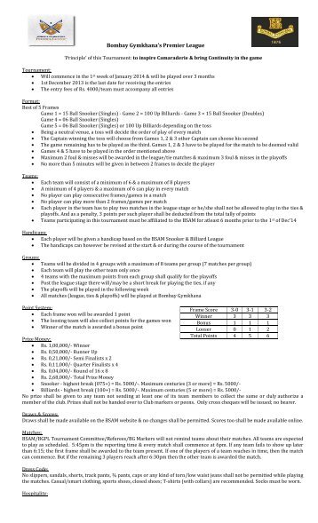 match format & rules