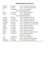 TOWNSHIP MEETING DATES 2012 - Marquette County