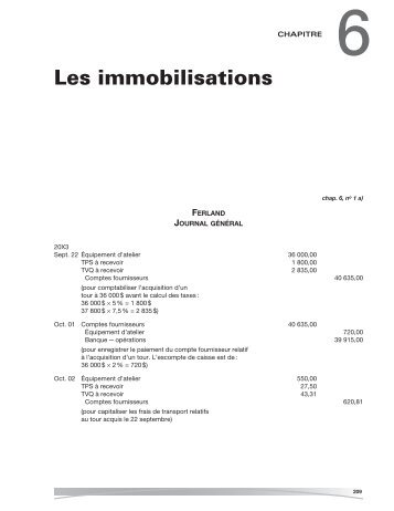 Les immobilisations