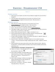 Exercice - Dreamweaver CS4