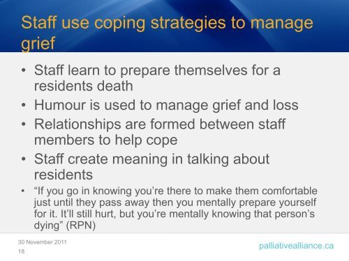 Staff Grief and Loss Powerpoint Presentation - Quality Palliative ...