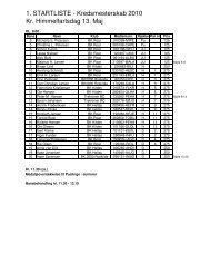 1. STARTLISTE - Kredsmesterskab 2010 Kr ... - BK Roar