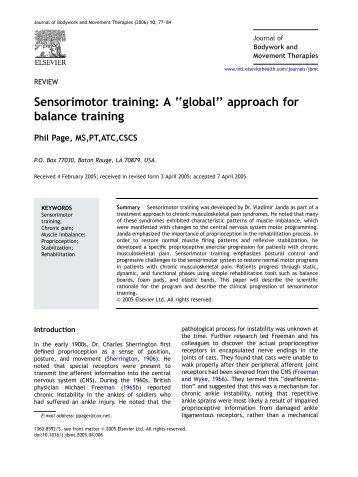 Sensorimotor training - Thera-Band Academy