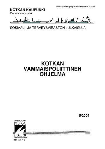 KOTKAN VAMMAISPOLIITTINEN OHJELMA - Socom