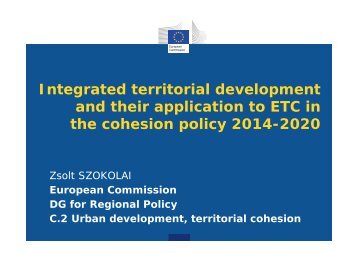 Integrated Instruments presentation | Zsolt SZOKOLAI, Commission