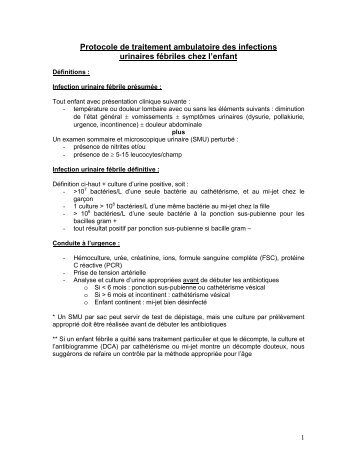 Protocole de traitement ambulatoire des infections urinaires fÃ©briles ...