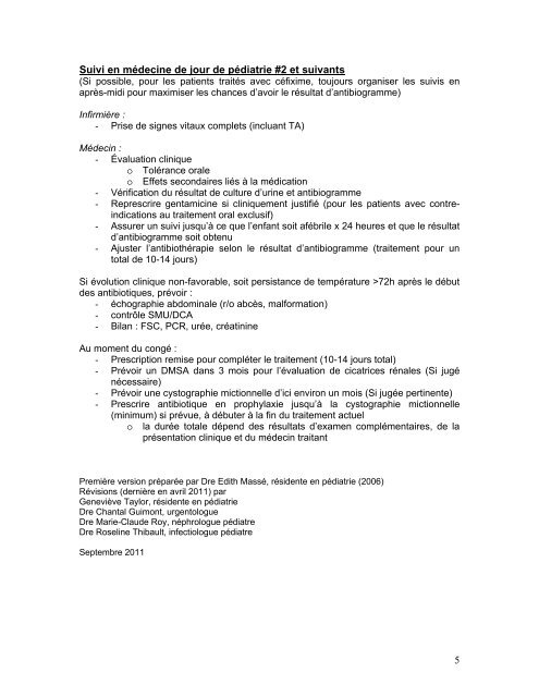 Protocole de traitement ambulatoire des infections urinaires fÃ©briles ...