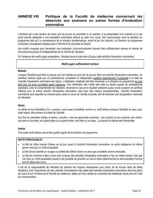 Page couverture Guide Ã©tudiant A07 - FacultÃ© de mÃ©decine