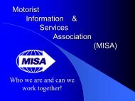 Motorist Information & Services Association (MISA) - AASHTO ...