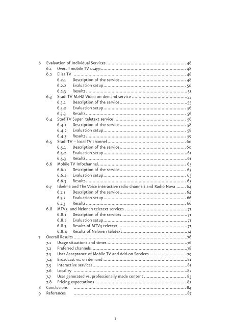 FinPilot2 Final Report â User Acceptance of Mobile TV Services ...