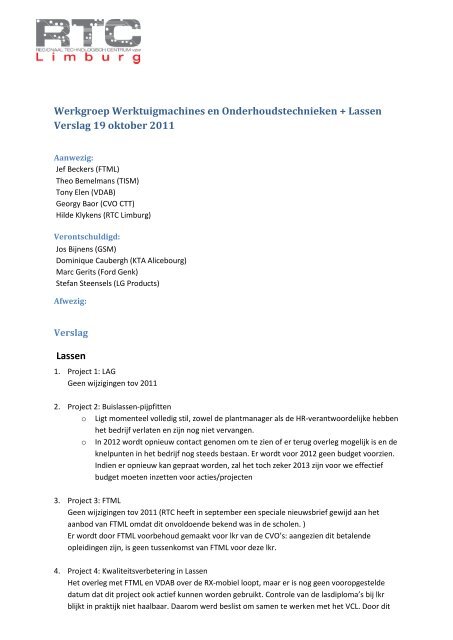 Verslag 3-2011 - RTC Limburg
