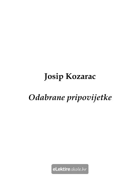 Odabrane pripovijetke - Josip Kozarac