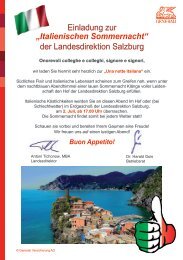 Einladung zur „Italienischen Sommernacht“ der Landesdirektion Salzburg