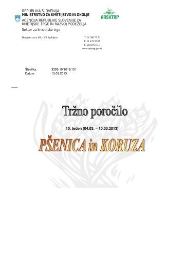 10. teden - Agencija RS za kmetijske trge in razvoj podeÅ¾elja