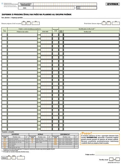 ZdruÅ¾eni obrazci - ZV 2013 - Agencija RS za kmetijske trge in razvoj ...