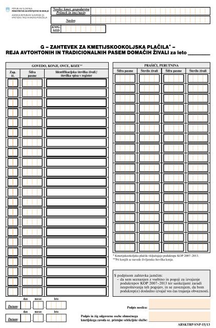 ZdruÅ¾eni obrazci - ZV 2013 - Agencija RS za kmetijske trge in razvoj ...